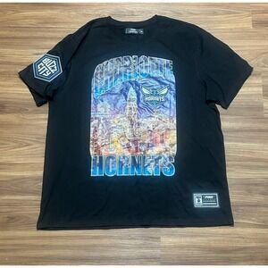 Pro Standard NBA Charlotte Hornets City Graphic Embroidered Black T-Shirt Sz 2XL